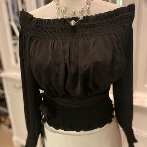 NWT Express Black off the shoulder top size S